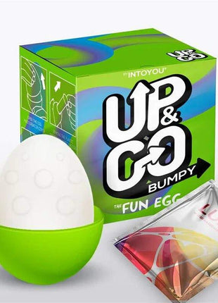 green bumpy masturbator egg with elastic texture