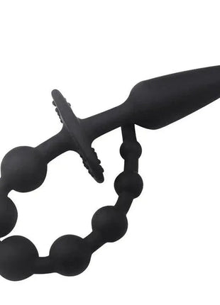 Butt Plug and Anal Chain Silicone Black