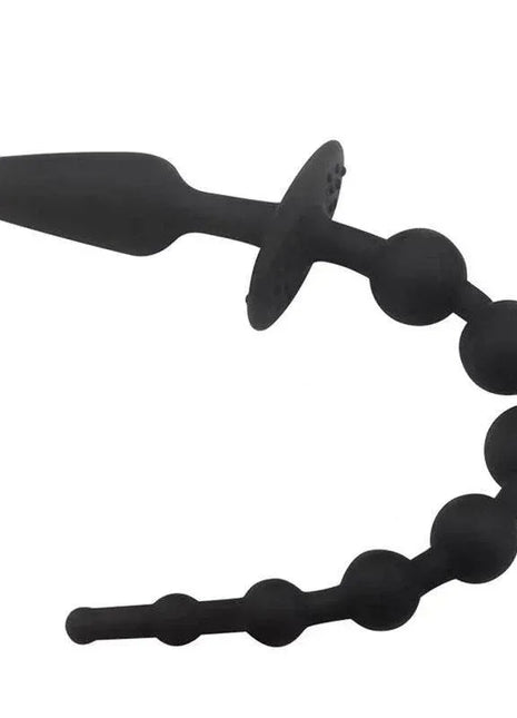 Butt Plug and Anal Chain Silicone Black
