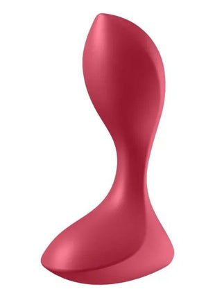 Red silicone Butt Plug Backdoor Lover with ergonomic tapered tip and flared base for safe, comfortable anal play