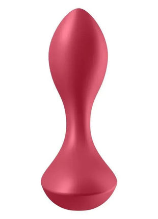 Red Butt Plug Backdoor Lover made of body-safe silicone with ergonomic tapered design and flared base for safe, comfortable use.