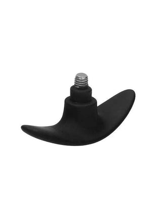 Black pointed large butt plug set with suction cup base