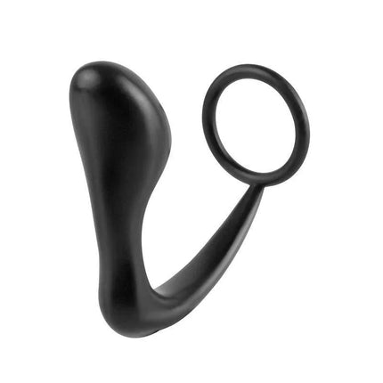 Butt Plug with Penis Ring Ass-Gasm Black