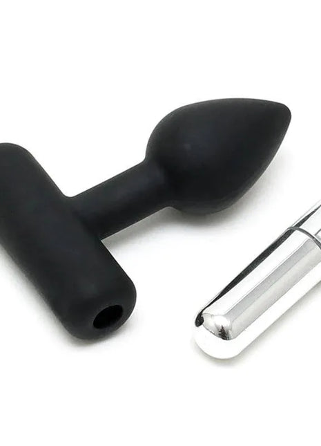 Butt Plug with Vibrating Bullet Black
