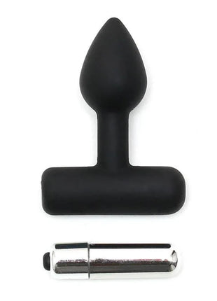 Butt Plug with Vibrating Bullet Black