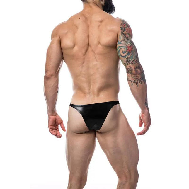 Black C4M11 Brazilian Brief leatherette for men with sleek, stylish design and comfortable fit