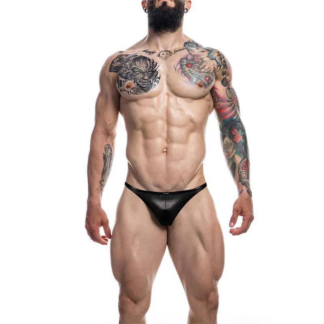 C4M11 Brazilian Brief leatherette black men's underwear with sleek Brazilian cut and comfortable fit
