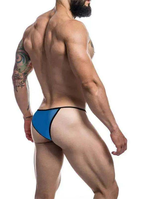 C4M12 Briefkini Royal BlueOTS men's briefkini in royal blue with black trim and a low-rise cut