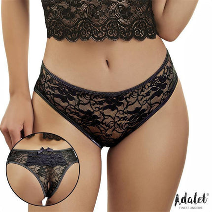 Camila Open crotch Panties with Floral Lace S M