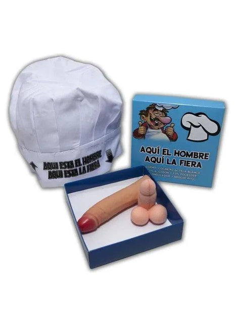 Stylish chef hat brooch and integrated measuring stimulator set for culinary professionals