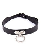 Black adjustable dog collar 43 cm with buckle