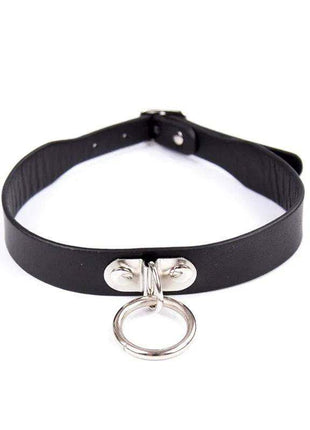 Black adjustable dog collar 43 cm with buckle