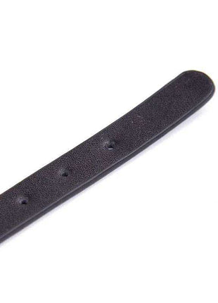 Collar Adjustable 43 cm in black textured material, with a slim strap and several adjustment holes