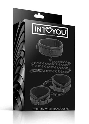 Premium genuine leather collar and hand cuffs set with adjustable straps for comfortable intimate restraint
