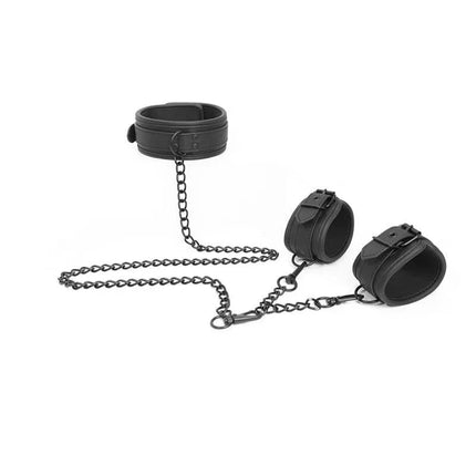 Collar and Hand Cuffs Set Leather