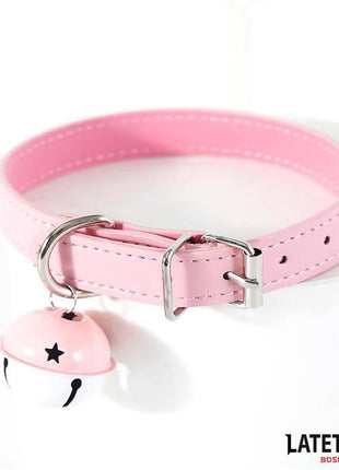 Collar with Bell Adjustable Pink