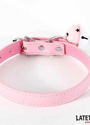 Collar with Bell Adjustable Pink