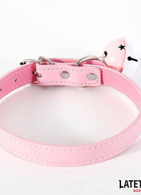Collar with Bell Adjustable Pink