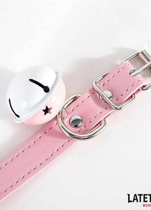 Collar with Bell Adjustable Pink