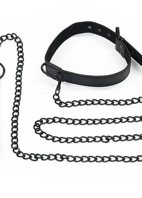 Collar with Leash Black Matt