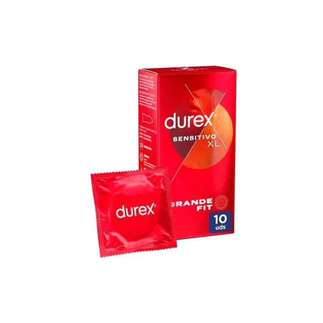 Pack of 10 Condoms Sentitivo XL large size thin transparent natural latex with silicone lubrication