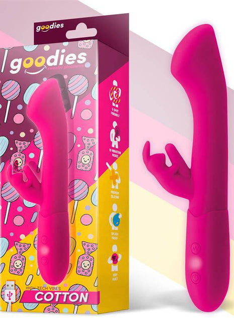 Cotton G-Spot and Rabbit Vibe USB Silicone Fuchsia