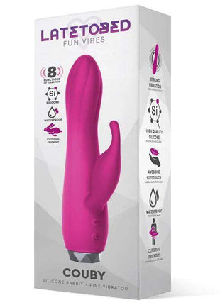 Pink silicone rabbit vibrator Couby with ergonomic design