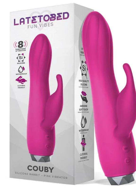 Pink Couby silicone rabbit vibrator with ergonomic design