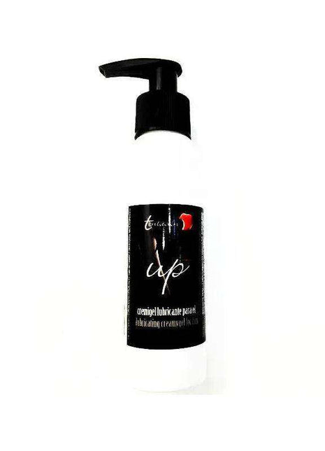 Cremigel Lubricant for Him in a white pump bottle with a black label and dispenser, 100 ml size.