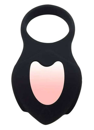 Darkblack vibrating silicone ring with LED remote control