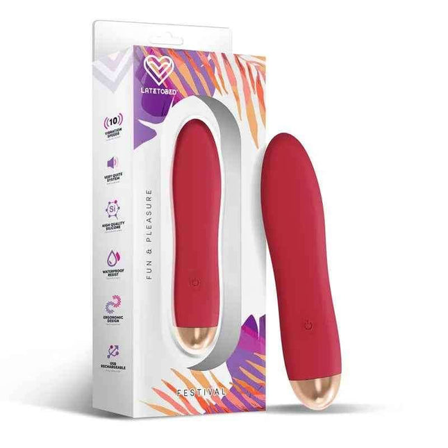 Dawel Stimulator rust red with 10 speeds, sleek ergonomic design, and water-resistant body-safe materials for enhanced pleasure