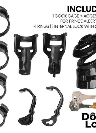 Detention Chastity Cage for Prince Albert Piercing