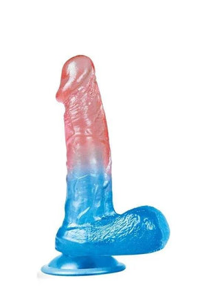 Dildo Dazzle Studs 7.5 pink and blue silicone adult toy