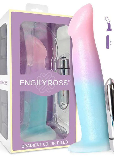 Dildo Dildo with Vibration and Suction Cup Gradient Colour 17 cm
