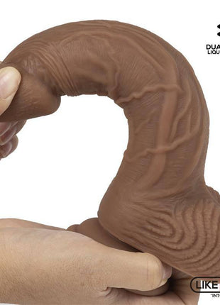 Dildo Dual Layer Silicone 8.25 Brown