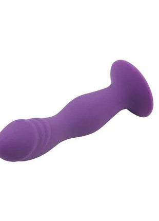 Dildo for Harness Rumpy Pumpy Purple, a smooth purple silicone toy with a flared base and ridged tip