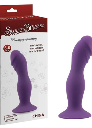 Purple silicone dildo for harness play, compact and body-safe design