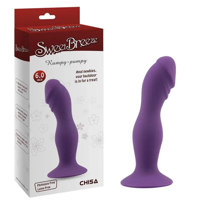 Purple silicone dildo for harness play, compact and body-safe design