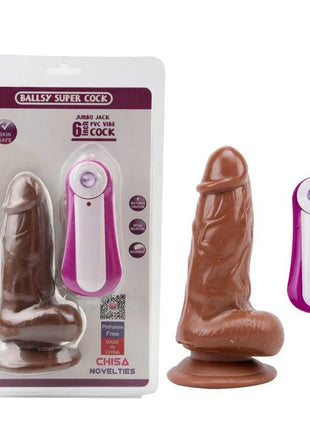 Dildo Jumbo Jack 6 Vibrating Dildo-Brown