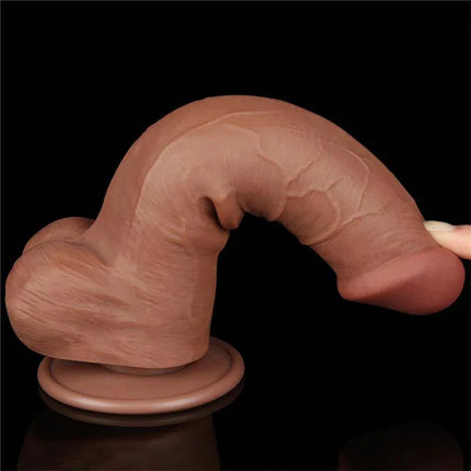 Realisitic Dildo Sliding Skin 8 Brown