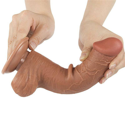 Realisitic Dildo Sliding Skin 8 Brown