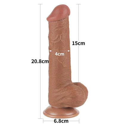Realisitic Dildo Sliding Skin 8 Brown