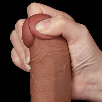 Realisitic Dildo Sliding Skin 8 Brown