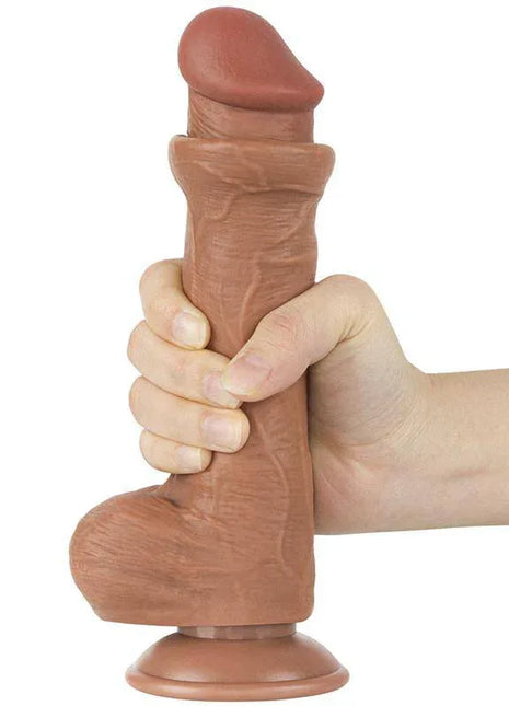 Realisitic Dildo Sliding Skin 8 Brown