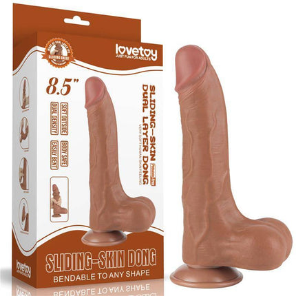 Dildo Sliding Skin 8.5in Brown
