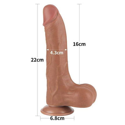 Dildo Sliding Skin 8.5in Brown