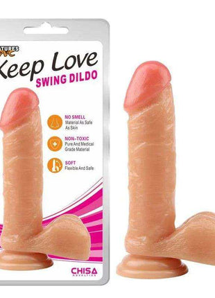 Dildo swing 20x4.1 cm flesh body-safe silicone pleasure device