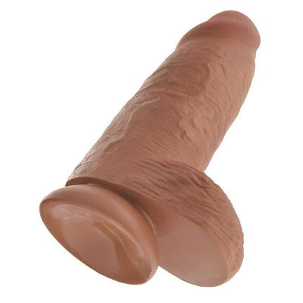 Dildo with Balls Chubby 9 Tan - Realistic