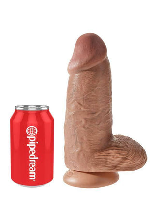 Dildo with Balls Chubby 9 Tan - Realistic