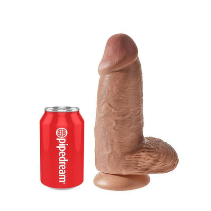 Dildo with Balls Chubby 9 Tan - Realistic